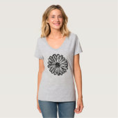 Mooie Daisy Flower, Halftone Illustratie T-shirt (Voorkant volledig)
