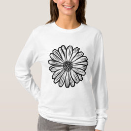 Mooie Daisy Flower, Halftone Illustratie T-shirt