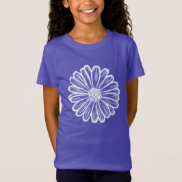 Mooie Daisy Flower, Halftone Illustratie T-shirt