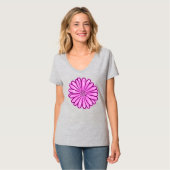 Mooie Daisy Flower, Halftone Illustratie T-shirt (Voorkant volledig)