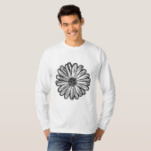 Mooie Daisy Flower, Halftone Illustratie T-shirt (Voorkant volledig)