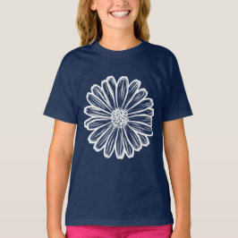 Mooie Daisy Flower, Halftone Illustratie T-shirt