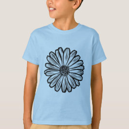 Mooie Daisy Flower, Halftone Illustratie T-shirt