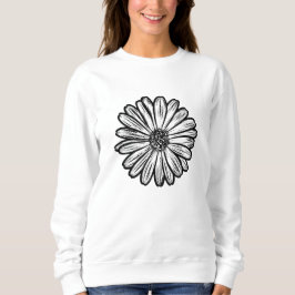 Mooie Daisy Flower, Halftone Illustratie Trui