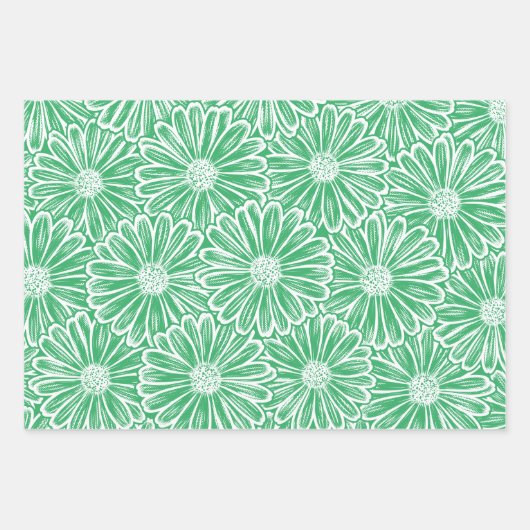 Mooie Daisy Flower Halftone Light Illustration Inpakpapier Vel (Voorkant 2)