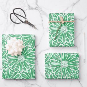Mooie Daisy Flower Halftone Light Illustration Inpakpapier Vel