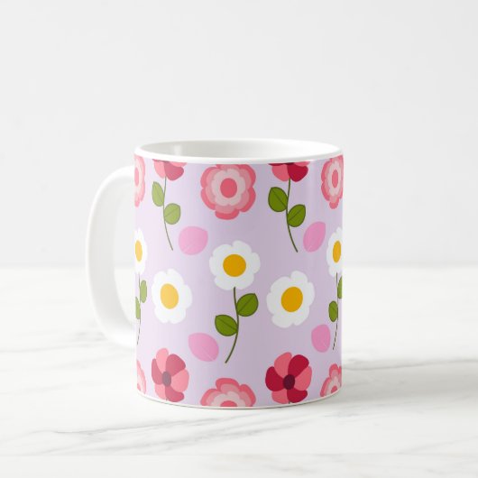 Mooie Daisy Flower Keramische Mok 11 oz (Voorkant links)
