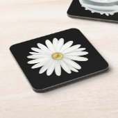 Mooie Daisy Flower op Black Bier Onderzetter (Linkerzijde)