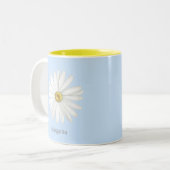 Mooie Daisy Flower op Light Blue Tweekleurige Koffiemok (Voorkant links)