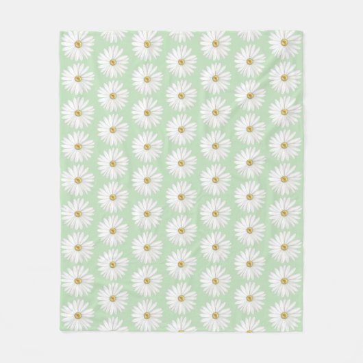 Mooie Daisy Flower op Light Green Fleece Deken (Voorkant)