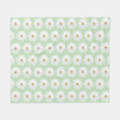 Mooie Daisy Flower op Light Green Fleece Deken (Voorkant (Horizontaal))