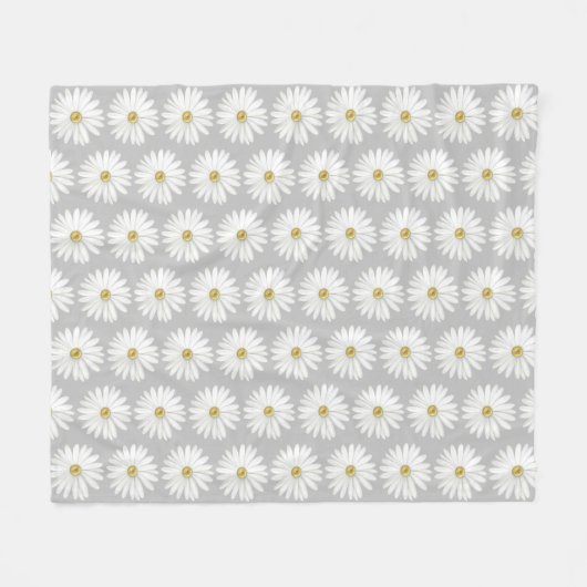 Mooie Daisy Flower op Light Grey Fleece Deken (Voorkant (Horizontaal))