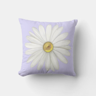 Mooie Daisy Flower op Light Periwinkle Kussen