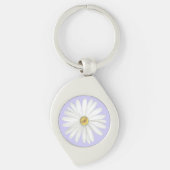 Mooie Daisy Flower op Light Periwinkle Sleutelhanger (Voorkant)