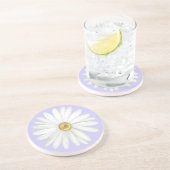 Mooie Daisy Flower op Light Periwinkle Zandsteen Onderzetter (Zijkant)