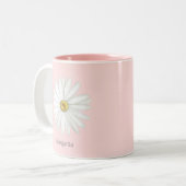 Mooie Daisy Flower op Light Pink Tweekleurige Koffiemok (Voorkant links)