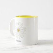 Mooie Daisy Flower op White Tweekleurige Koffiemok (Voorkant links)