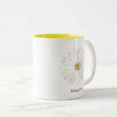 Mooie Daisy Flower op White Tweekleurige Koffiemok (Voorkant rechts)