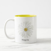 Mooie Daisy Flower op White Tweekleurige Koffiemok (Links)