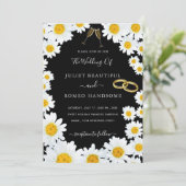 Mooie Daisy Flowers Love Wedding Invitation (Staand voorkant)