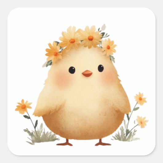 Mooie Daisy Kuiken Sticker (Voorkant)