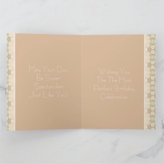 Mooie Daisy Patterned gevouwen Kaart (Binnen)