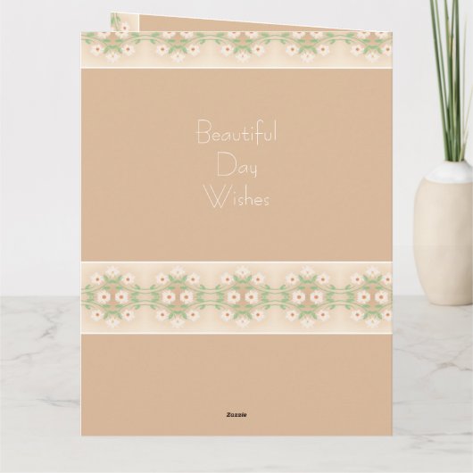 Mooie Daisy Patterned gevouwen Kaart (Achterkant)