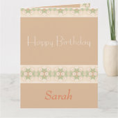 Mooie Daisy Patterned gevouwen Kaart (Voorkant)