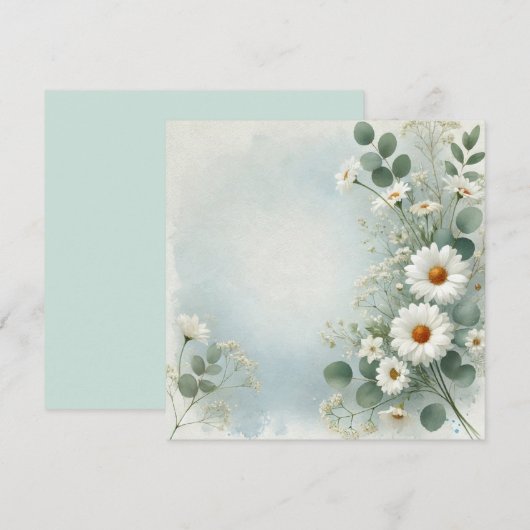 Mooie Daisy Rand Print Ontwerp Kaart (Voorkant / Achterkant)