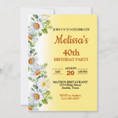 Mooie Daisy verjaardagsfeestje uitnodiging (Voorkant)