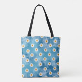 Mooie Daisy Waterverf Bloemenpatroon Canvas tas (Achterkant)