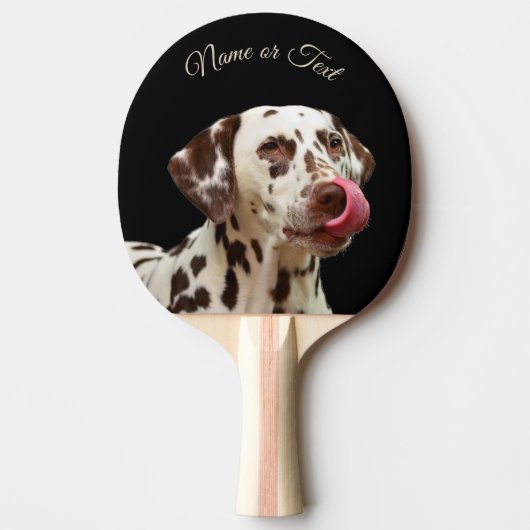 Mooie Dalmatian Dog Tan Brown Elegant Black Tafeltennisbatje (Voorkant)