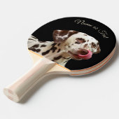 Mooie Dalmatian Dog Tan Brown Elegant Black Tafeltennisbatje (Voorkant Gekanteld)