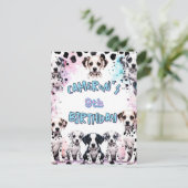 Mooie Dalmatiër Puppy Verjaardag Waterverf Briefkaart (Staand voorkant)