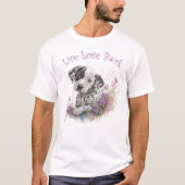 Mooie Dalmatische Hond Bloemen T-shirt (Voorkant)