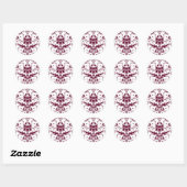 Mooie Damask Ronde Sticker (Vel)