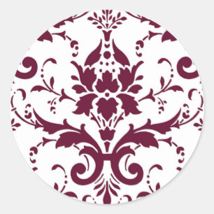 Mooie Damask Ronde Sticker