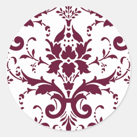 Mooie Damask Ronde Sticker (Voorkant)