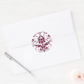 Mooie Damask Ronde Sticker (Envelop)