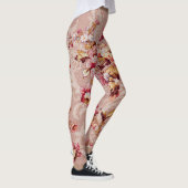 Mooie Damasspellen  roze bloemroze Leggings (Rechts)