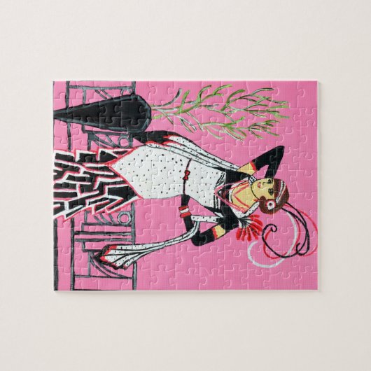 Mooie dame 2 puzzels (Horizontaal)