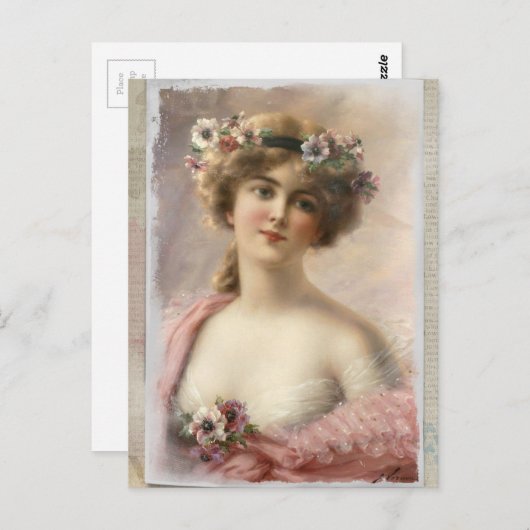 -mooie dame briefkaart (Voorkant / Achterkant)