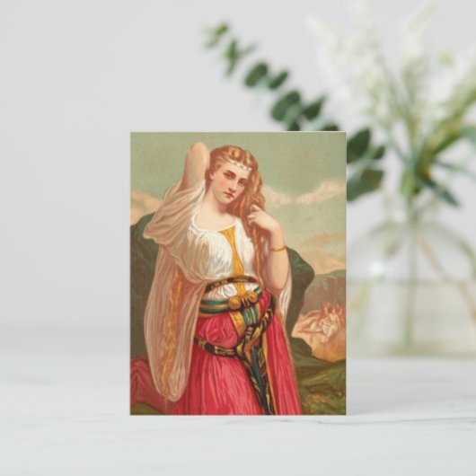 Mooie dame briefkaart (Staand voorkant)