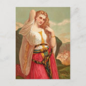 Mooie  dame briefkaart (Voorkant)