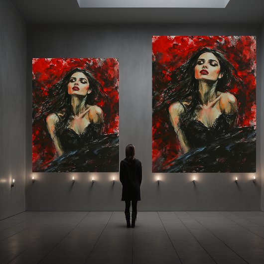 Mooie dame canvas afdruk