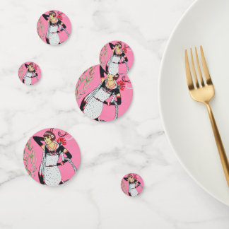 Mooie dame  confetti
