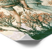 Mooie  dame die bloemen tekentekst plukt poster (Hoek)