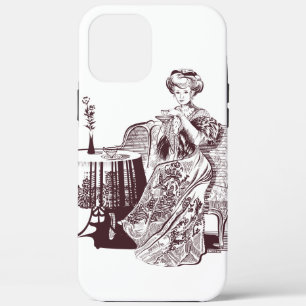 Mooie dame drink thee Case-Mate iPhone case