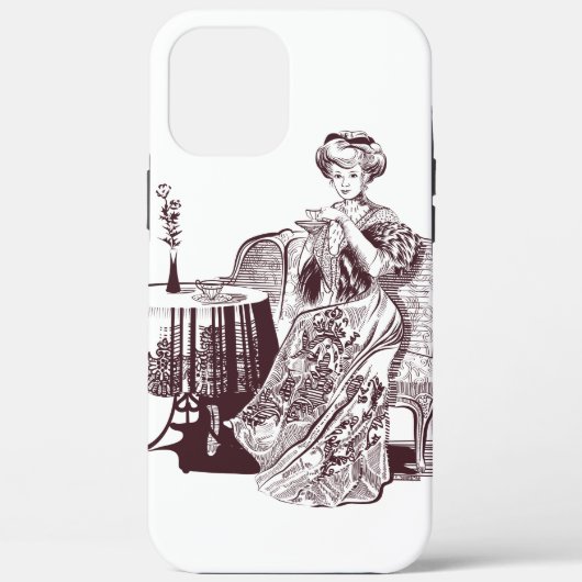 Mooie dame drink thee Case-Mate iPhone case (Achterkant)