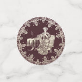 Mooie dame drink thee confetti (Kleine voorkant)